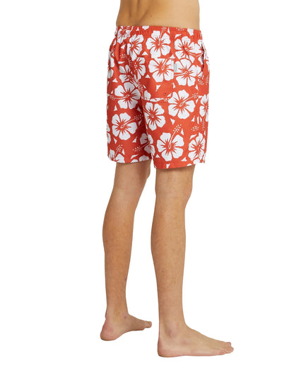 Mens - Swim Short - Hibiscus - Red Pepper