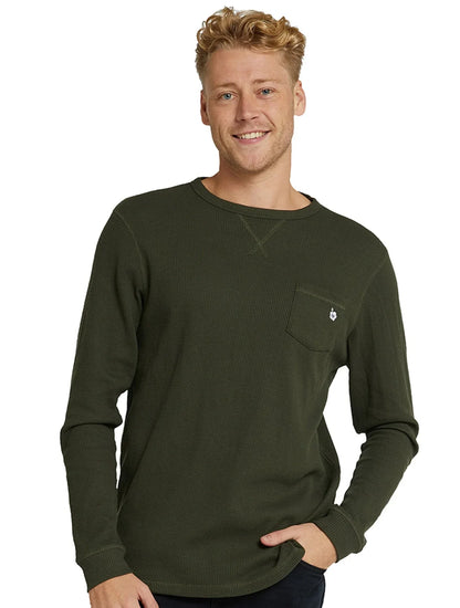 Mens - Long Sleeve T-Shirt - Waffle - Companion - Moss