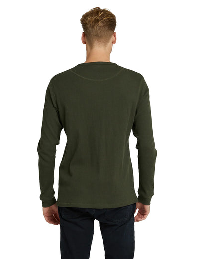 Mens - Long Sleeve T-Shirt - Waffle - Companion - Moss