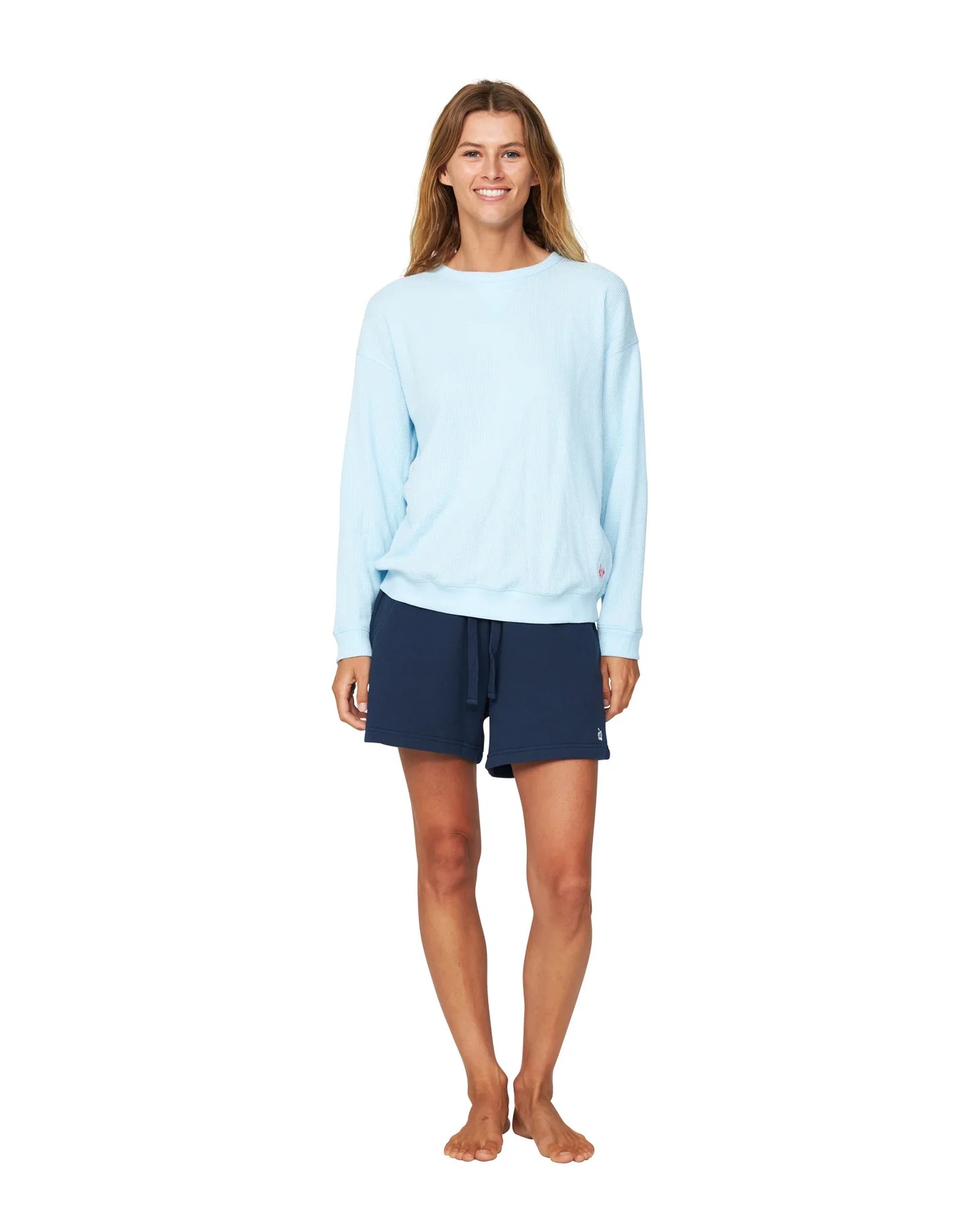 Womens - L/S T-Shirts - Waffle - Gelato - Ice Blue