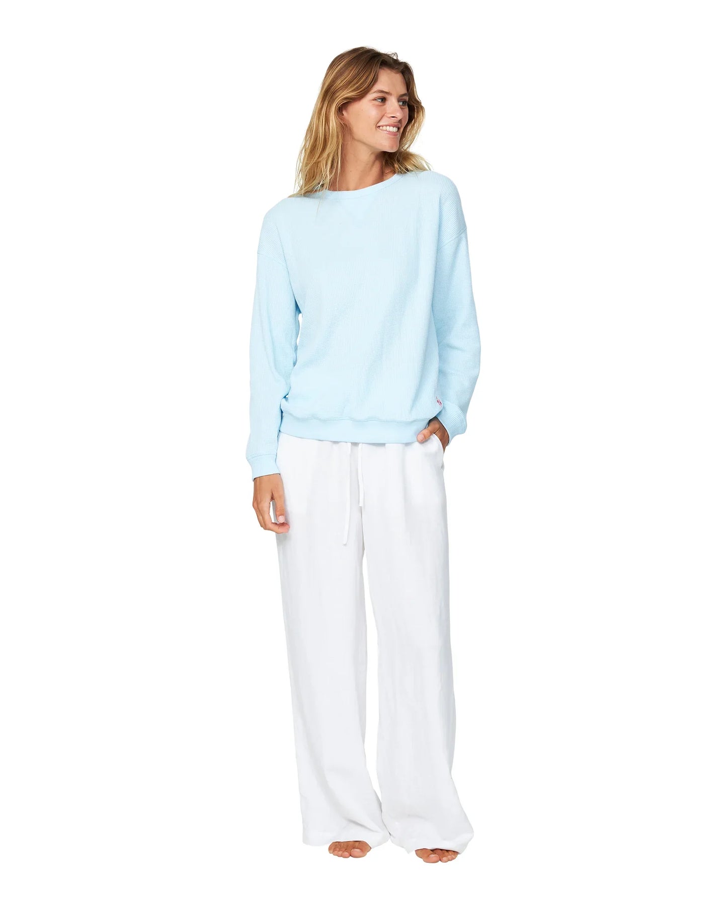 Womens - L/S T-Shirts - Waffle - Gelato - Ice Blue