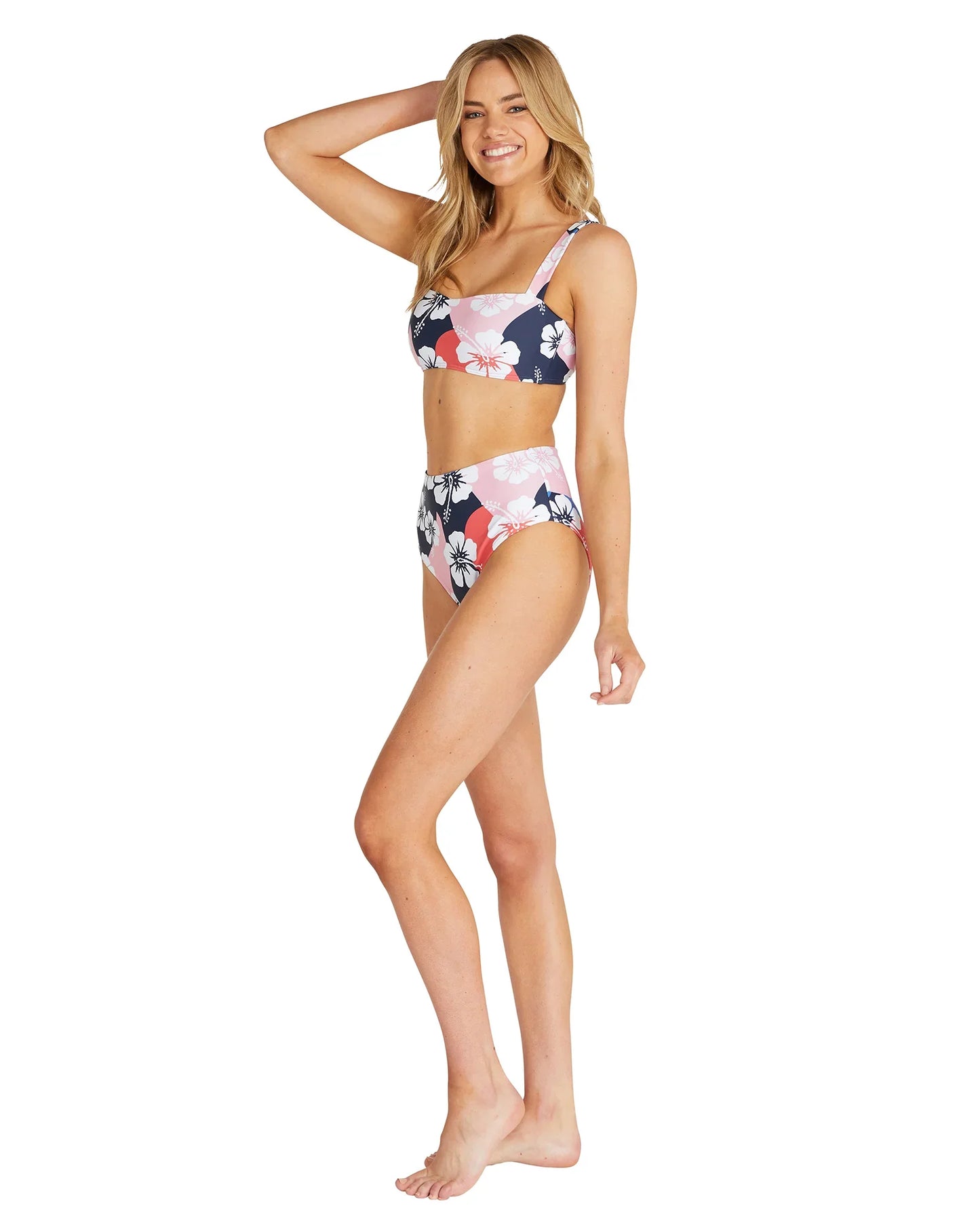 Womens - Swim Bottom - High Waist Bikini - Pebble Blue