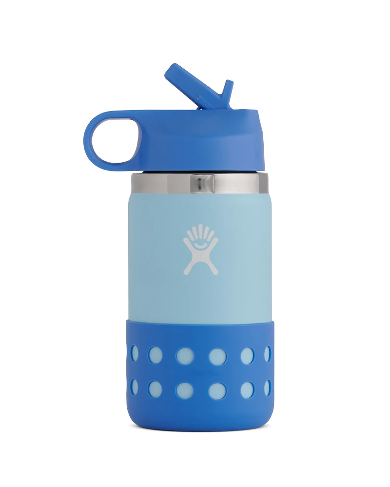 Hydroflask Drink Bottle - 12 OZ KIDS WIDE MOUTH STRAW LID AND BOOT PARADISE