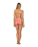 Womens - Swim Top - Sliding Tri - Revo Poseidon - Reversible Hibiscus Melon Pink / Melon Pink Stripe
