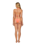 Womens - Swim Top - Sliding Tri - Revo Poseidon - Reversible Hibiscus Melon Pink / Melon Pink Stripe