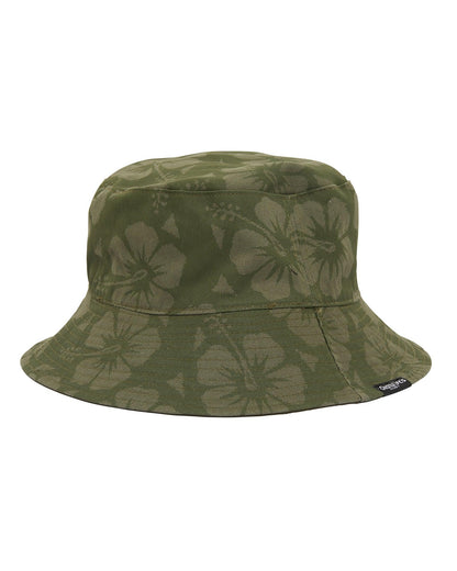 Adult - Reversible Bucket Hat - FCS X Okanui Hibiscus - Olive