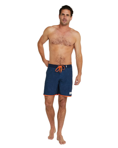 Mens - Boardrider Boardshort - Mapped Waves - Navy
