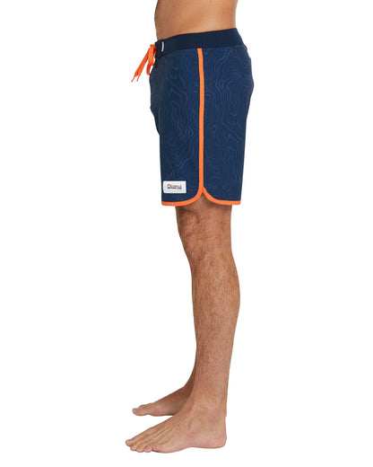 Mens - Boardrider Boardshort - Mapped Waves - Navy