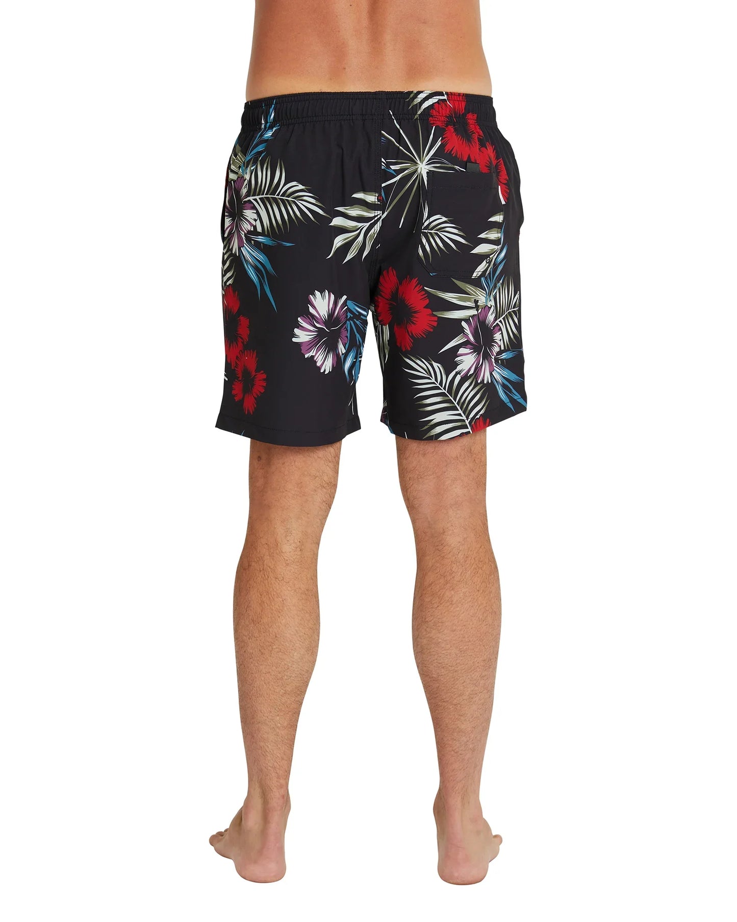 Mens - Stretch Swim Short - Midnight Palms - Black