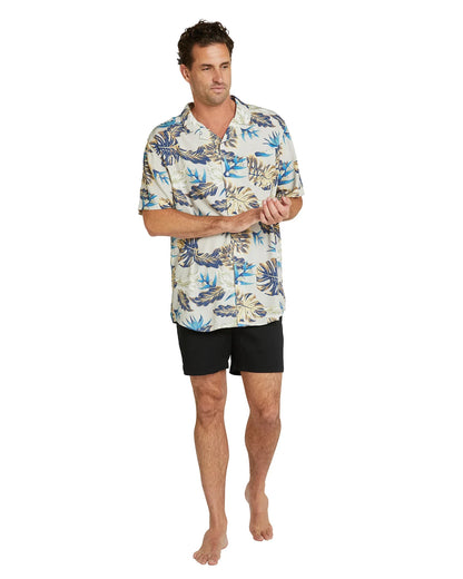 Mens - Aloha Short Sleeve Shirt - Tropical Fade - Stone