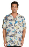Mens - Aloha Short Sleeve Shirt - Tropical Fade - Stone