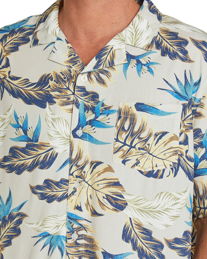 Mens - Aloha Short Sleeve Shirt - Tropical Fade - Stone