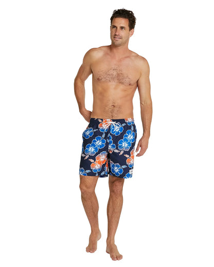 Mens - Swim Short - Way Back When Fade - Blue/Orange