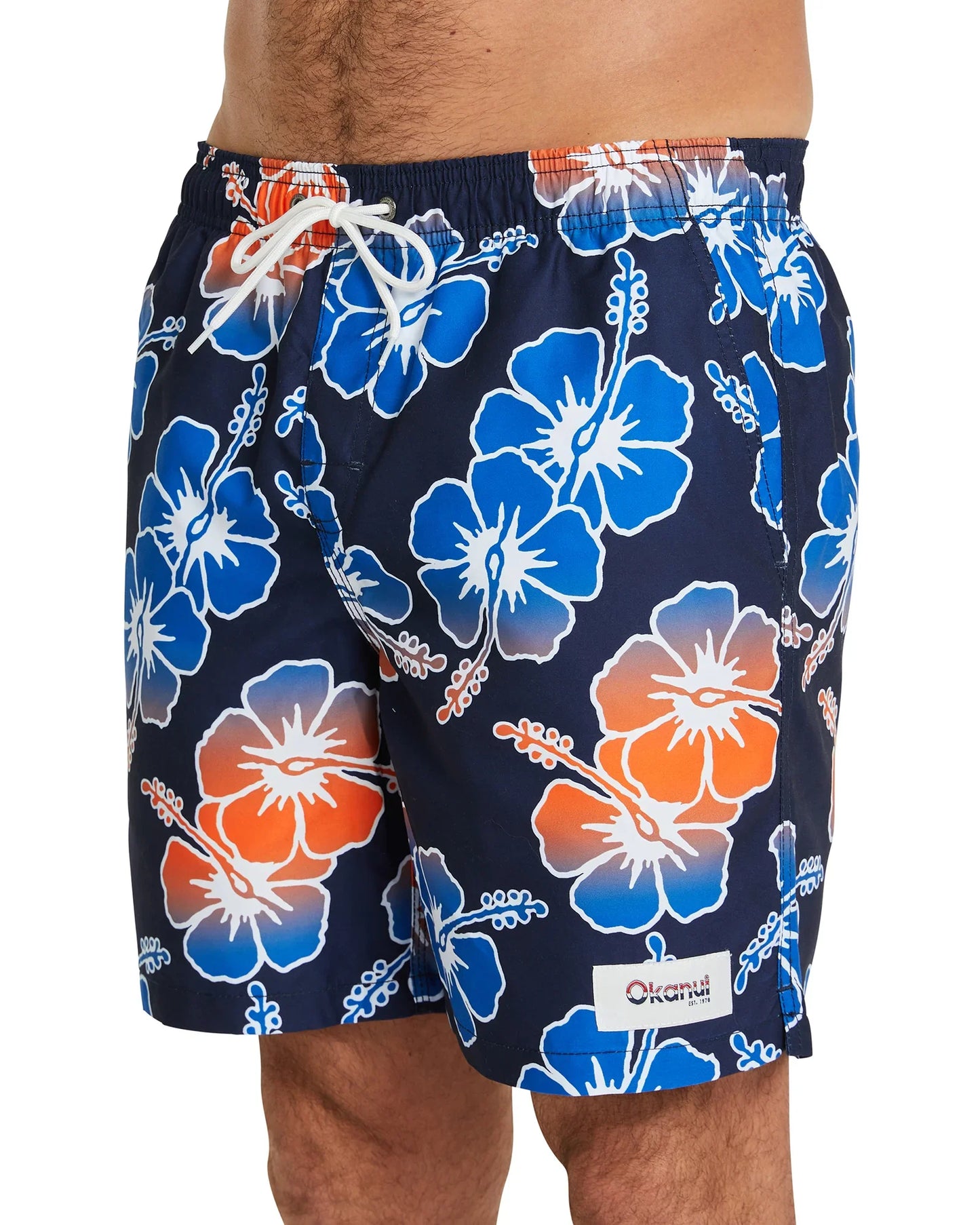 Mens - Swim Short - Way Back When Fade - Blue/Orange