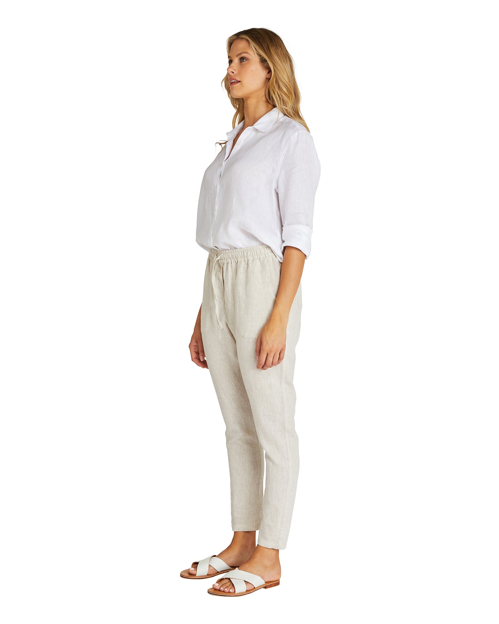 Womens - Linen Pants - Natural