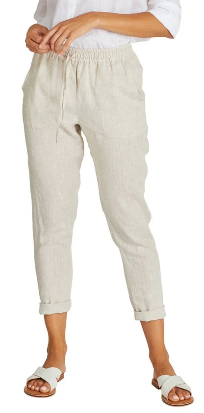 Womens - Linen Pants - Natural