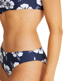 Womens Bandeau Bikini Top - Hibiscus - Navy