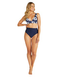 Womens - Swim Top - Trapezium Bikini Top - Hibiscus Navy