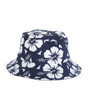 Adult - Reversible Bucket Hat - Hibiscus - Navy/White